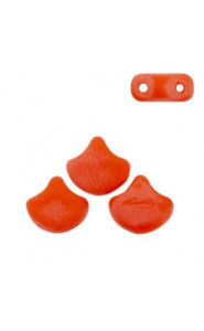 Ginko Leaf Beads 7.5x7.5mm Matte opaque light red
